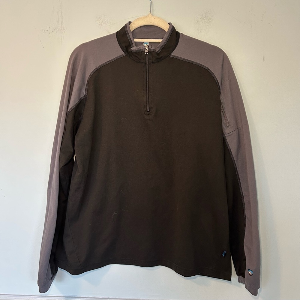 Kuhl Black & Fray Technikore Quarter Zip Pull Over Sweater Size Large Men’s